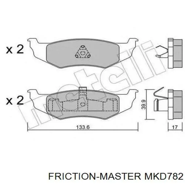 MKD782 Friction Master Колодки гальмівні задні, дискові