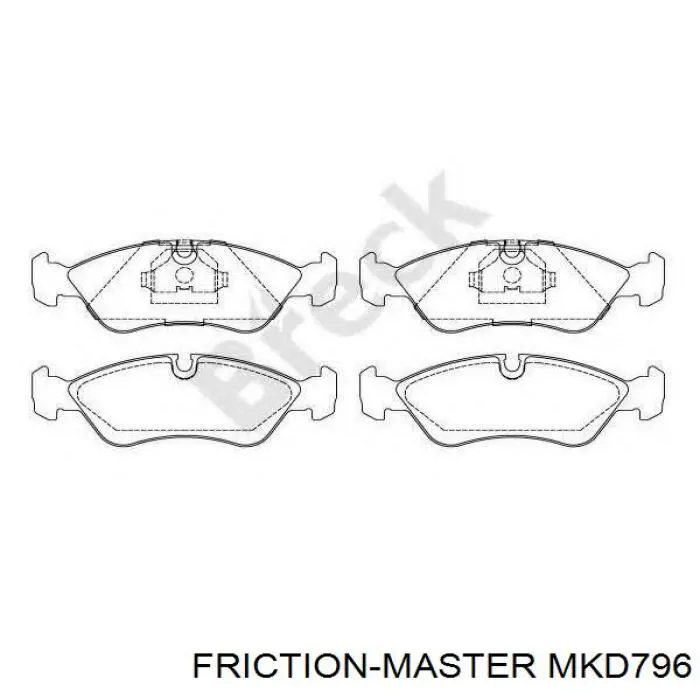 Гальмівні колодки Friction Master MKD796 ціна, від 11.27 USD
