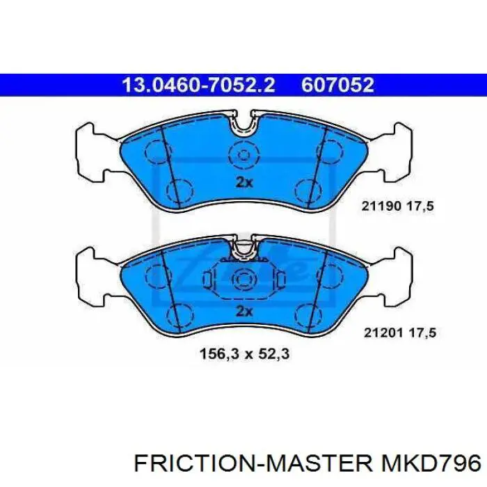 Передні тормозні колодки MKD796 Friction Master