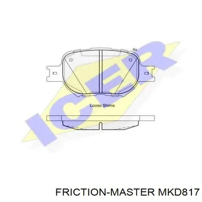 Колодки гальмівні передні, дискові MKD817 Friction Master