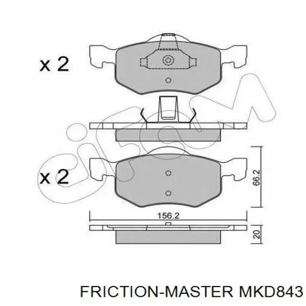 Купити MKD843 Friction Master Колодки гальмівні передні, дискові