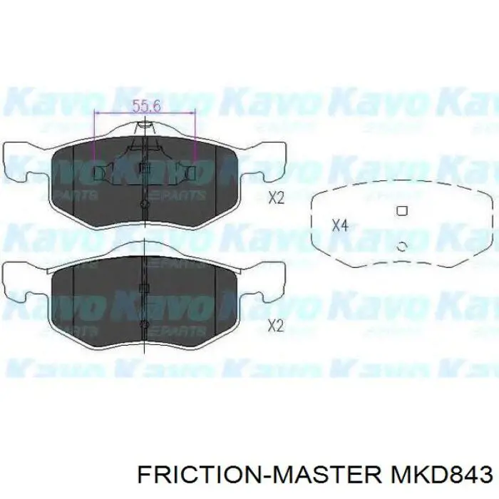 Колодки гальмівні передні, дискові MKD843 Friction Master