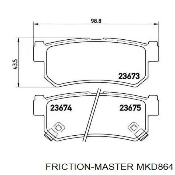 Передні тормозні колодки MKD864 Friction Master