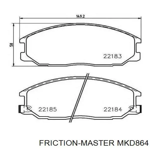 Тормозні колодки Friction Master MKD864