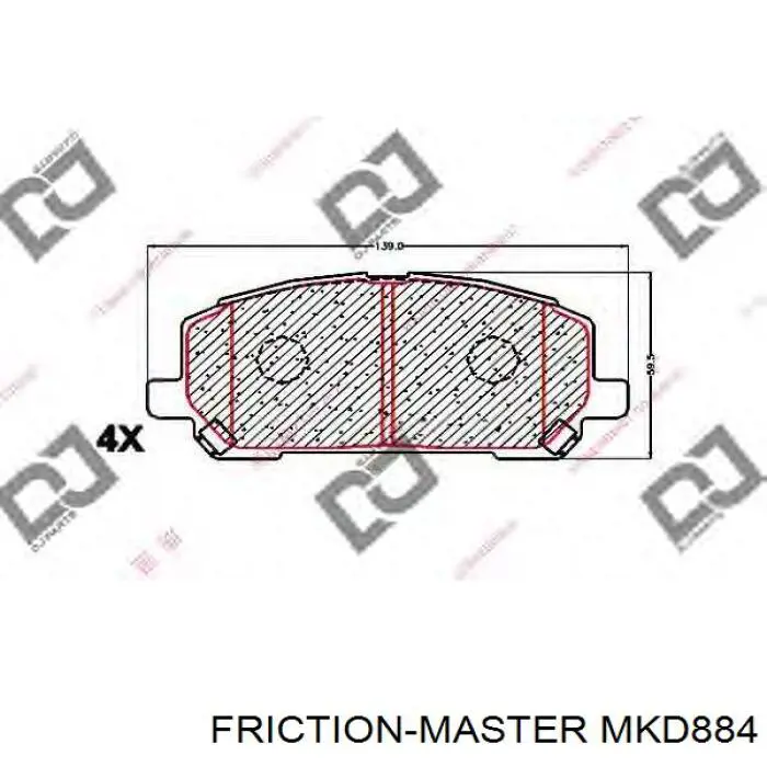 Гальмівні колодки Friction Master MKD884 ціна, від 24.75 USD