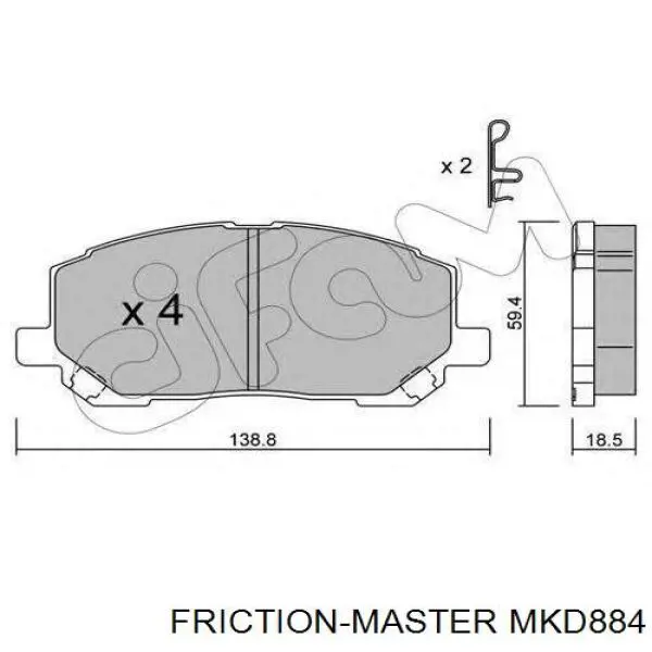MKD884 Friction Master Передні гальмівні колодки