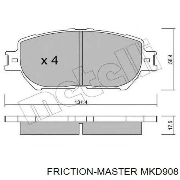MKD908 Friction Master Передні гальмівні колодки