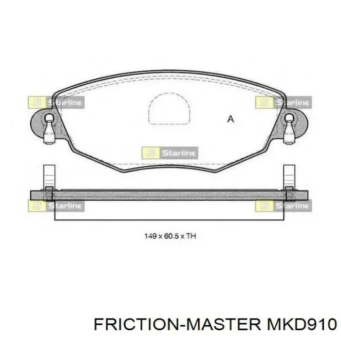 Купити MKD910 Friction Master Колодки гальмівні передні, дискові
