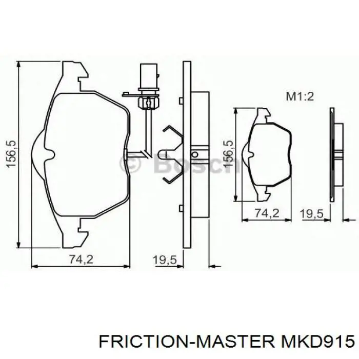 MKD915 Friction Master колодки гальмівні передні, дискові