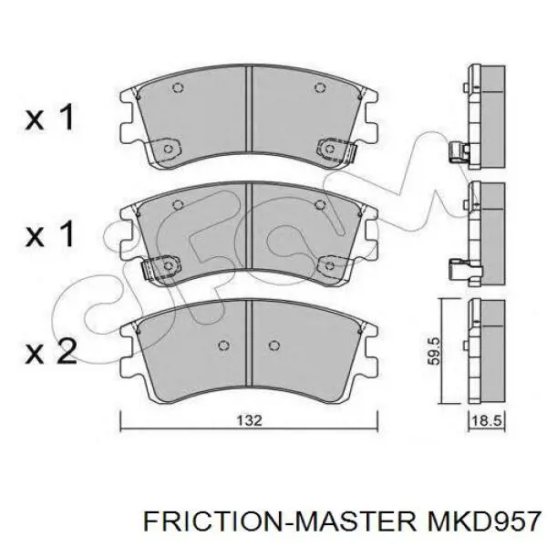 Передні тормозні колодки MKD957 Friction Master