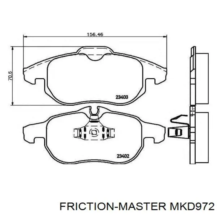 Гальмівні колодки Friction Master MKD972 ціна, від 22.28 USD
