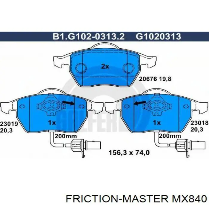 Купити MX840 Friction Master Колодки гальмівні передні, дискові
