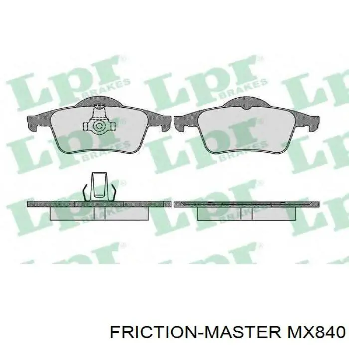 Передні тормозні колодки MX840 Friction Master