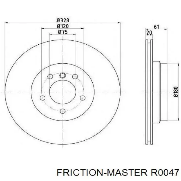 Диск гальмівний передній R0047 Friction Master