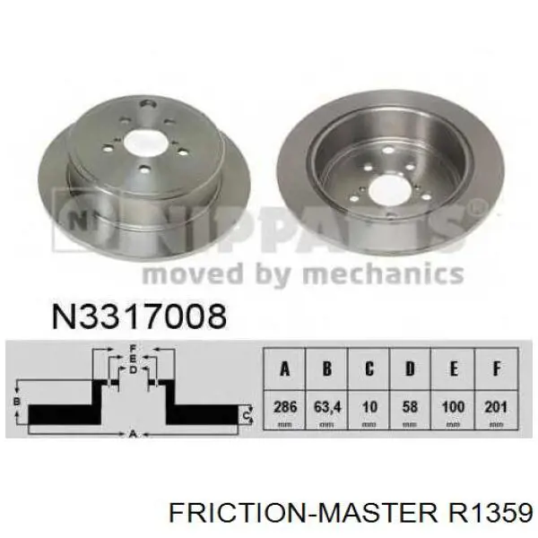 Купити R1359 Friction Master Диск заднього гальма