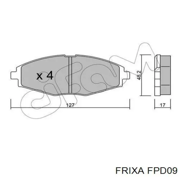 Купити FPD09 Hankook Frixa Колодки гальмівні передні, дискові