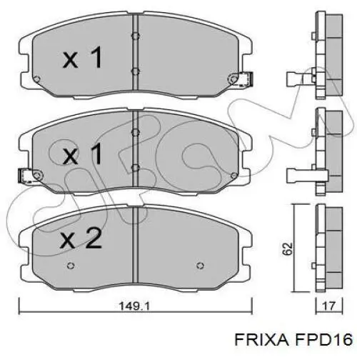 Купити FPD16 Hankook Frixa Колодки гальмівні передні, дискові