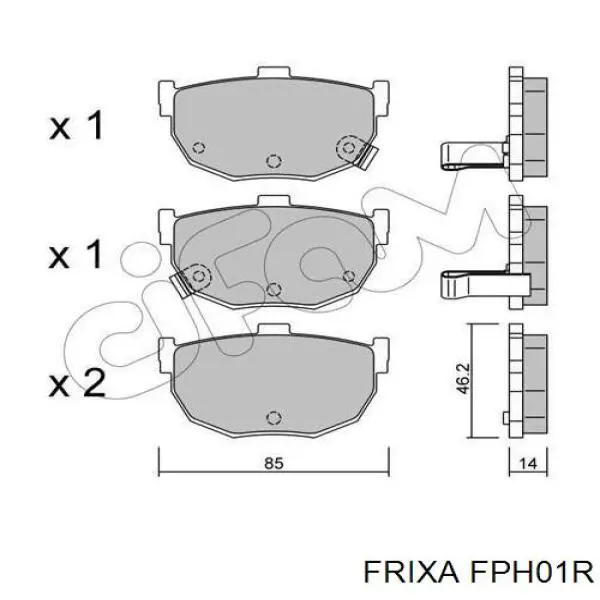 Задні гальмівні колодки FPH01R Hankook Frixa