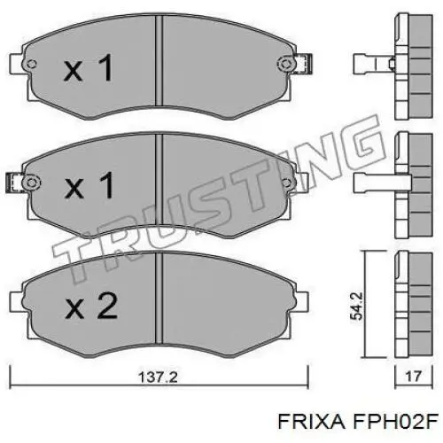 Передні тормозні колодки FPH02F Hankook Frixa