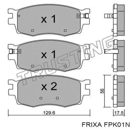 Передні тормозні колодки FPK01N Hankook Frixa