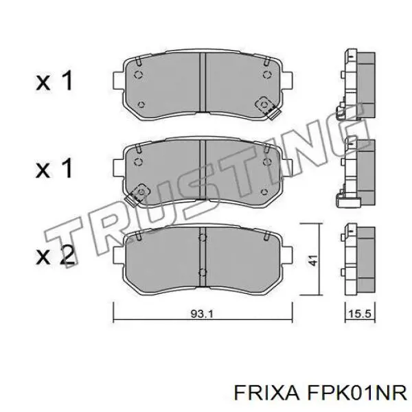 FPK01NR Hankook Frixa колодки гальмові задні, дискові