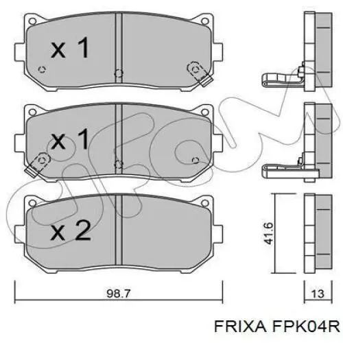 Купити FPK04R Hankook Frixa Колодки гальмівні передні, дискові