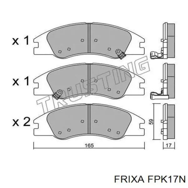 Передні тормозні колодки FPK17N Hankook Frixa