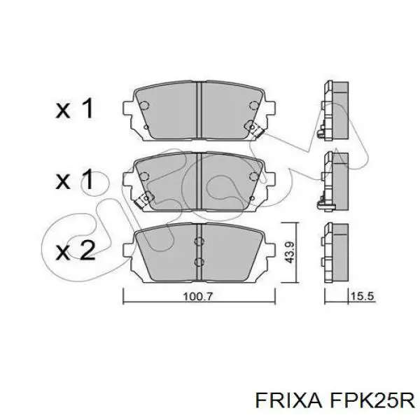 Купити FPK25R Hankook Frixa Задні колодки