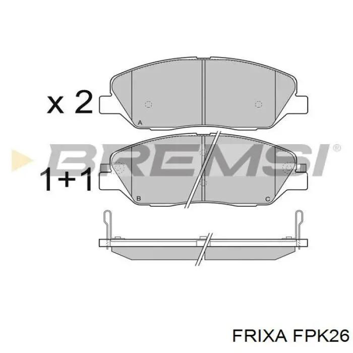 Купити FPK26 Hankook Frixa Колодки гальмівні передні, дискові