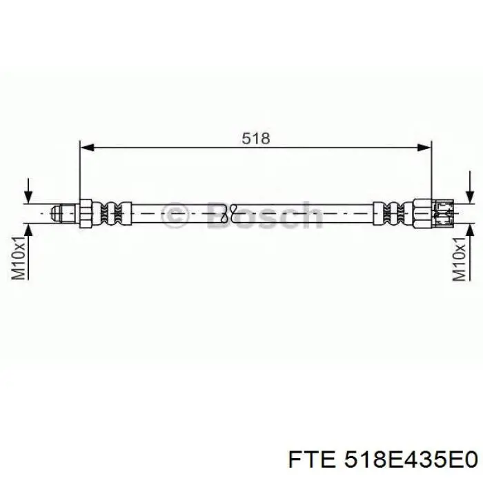 Гнучка гальмівна трубка задня FTE 518E435E0