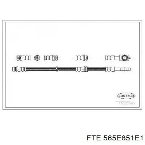 Шланг гальмівний передній FTE 565E851E1 ціна, від 8.52 USD