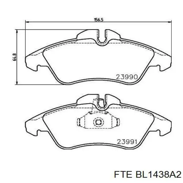Передні тормозні колодки BL1438A2 FTE