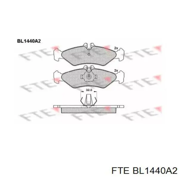 BL1440A2 FTE колодки гальмові задні, дискові