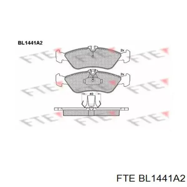 BL1441A2 FTE колодки гальмові задні, дискові