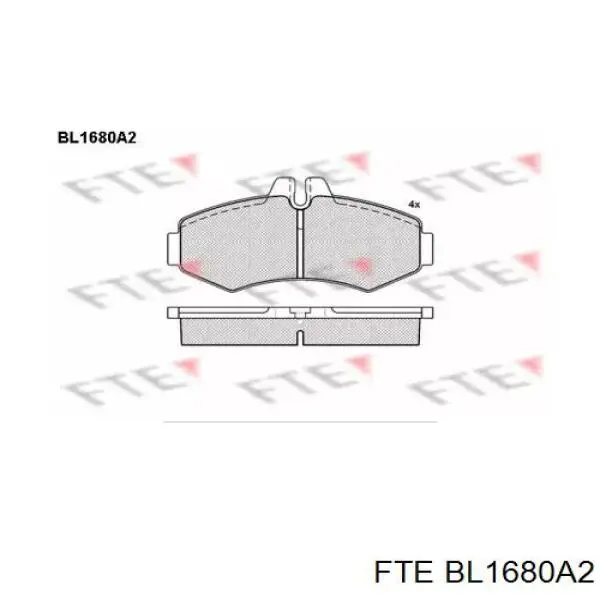 BL1680A2 FTE колодки гальмівні передні, дискові