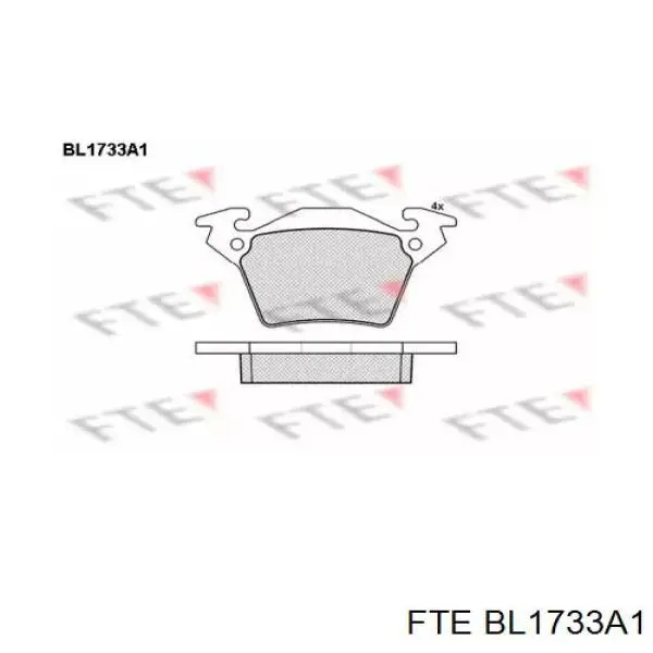 BL1733A1 FTE колодки гальмові задні, дискові