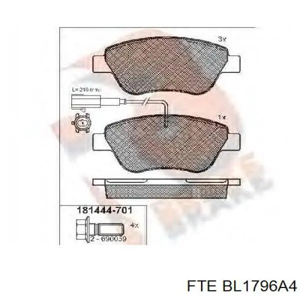 BL1796A4 FTE Передні гальмівні колодки
