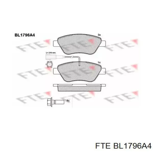 BL1796A4 FTE Передні гальмівні колодки