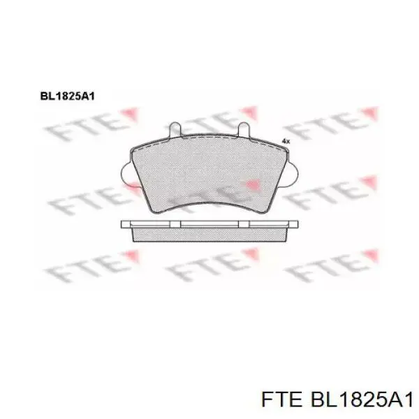 BL1825A1 FTE колодки гальмівні передні, дискові
