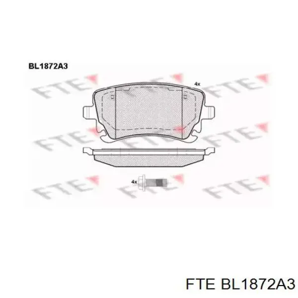 BL1872A3 FTE колодки гальмові задні, дискові