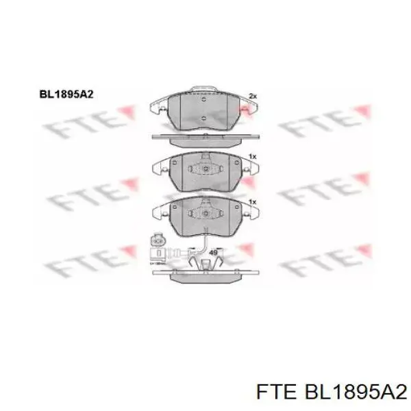 BL1895A2 FTE колодки гальмівні передні, дискові