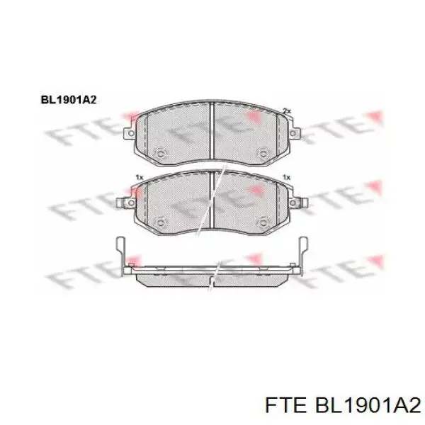 BL1901A2 FTE колодки гальмівні передні, дискові