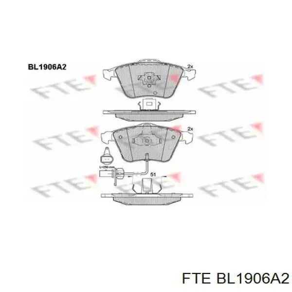 BL1906A2 FTE колодки гальмівні передні, дискові