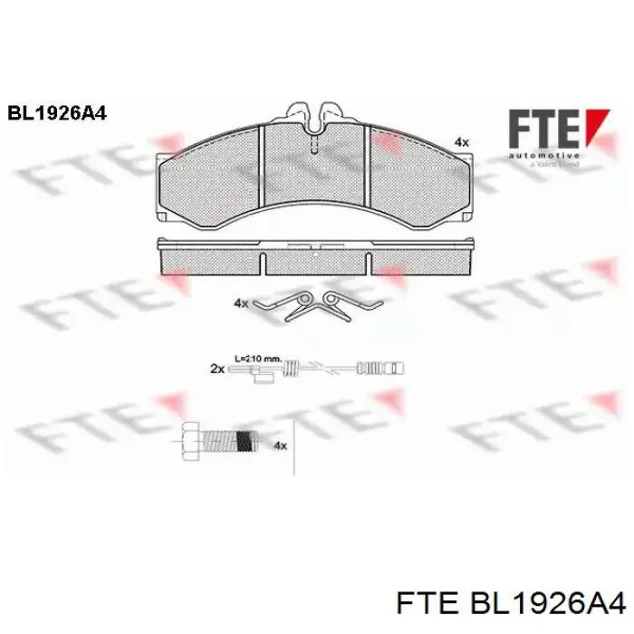 Купити BL1926A4 FTE Колодки гальмівні передні, дискові
