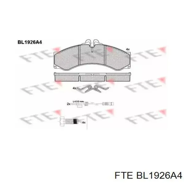 BL1926A4 FTE Передні гальмівні колодки