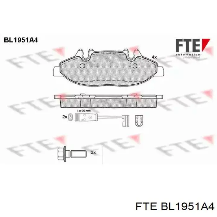 Купити BL1951A4 FTE Колодки гальмівні передні, дискові