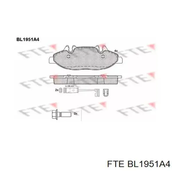 BL1951A4 FTE колодки гальмівні передні, дискові
