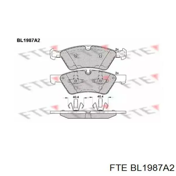 BL1987A2 FTE колодки гальмівні передні, дискові