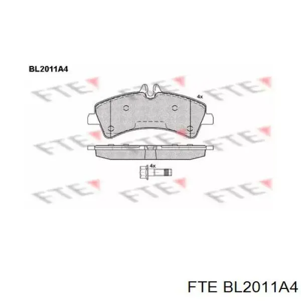 BL2011A4 FTE колодки гальмові задні, дискові