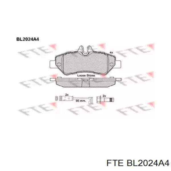 BL2024A4 FTE Колодки гальмівні задні, дискові